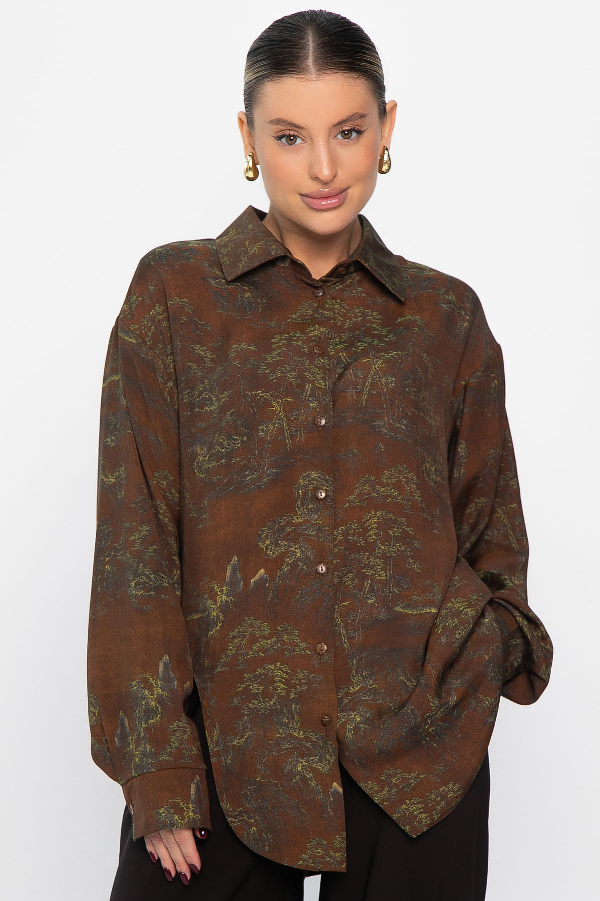 Блуза Тайна очарования (коричневая) Б14433-5М