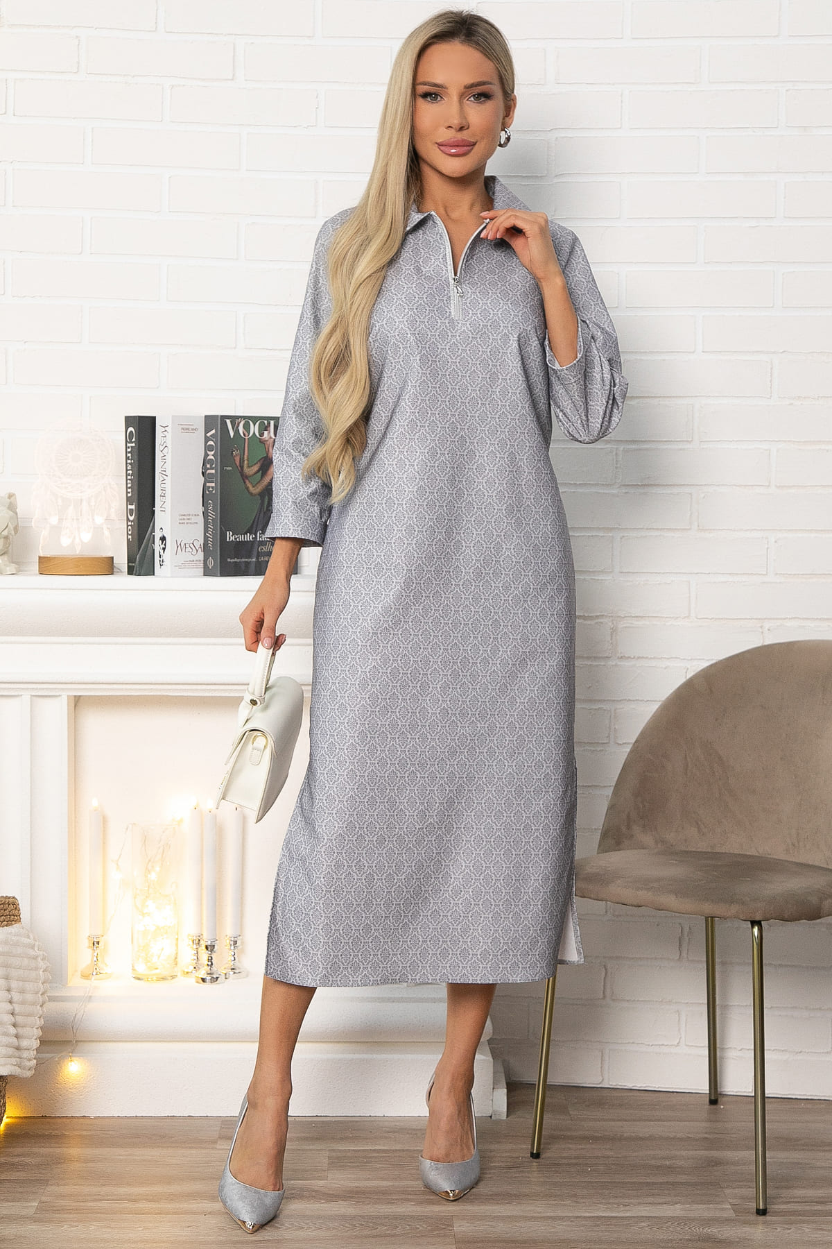 Платье Лоуренс НЬЮ (светло-серое) П14876-18М