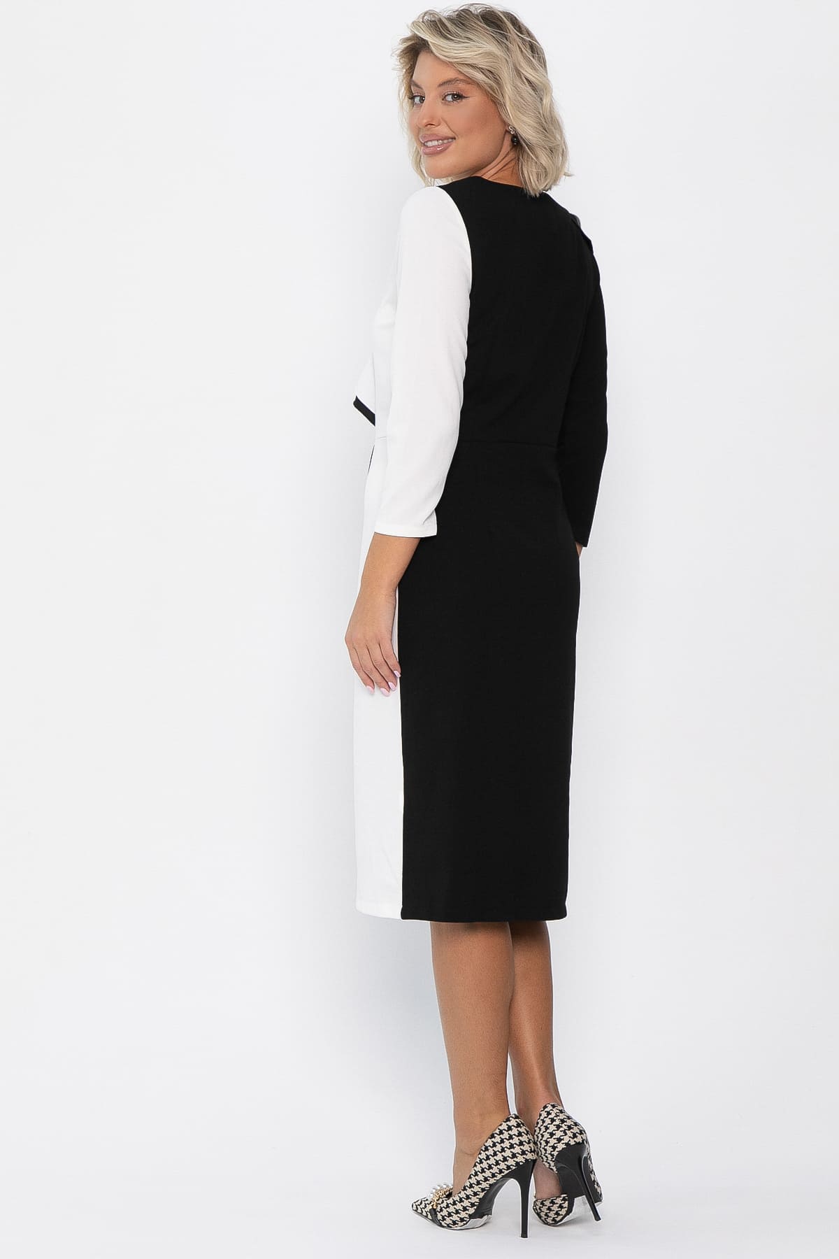 Платье Эванесса (черно-белое) П12747-35М