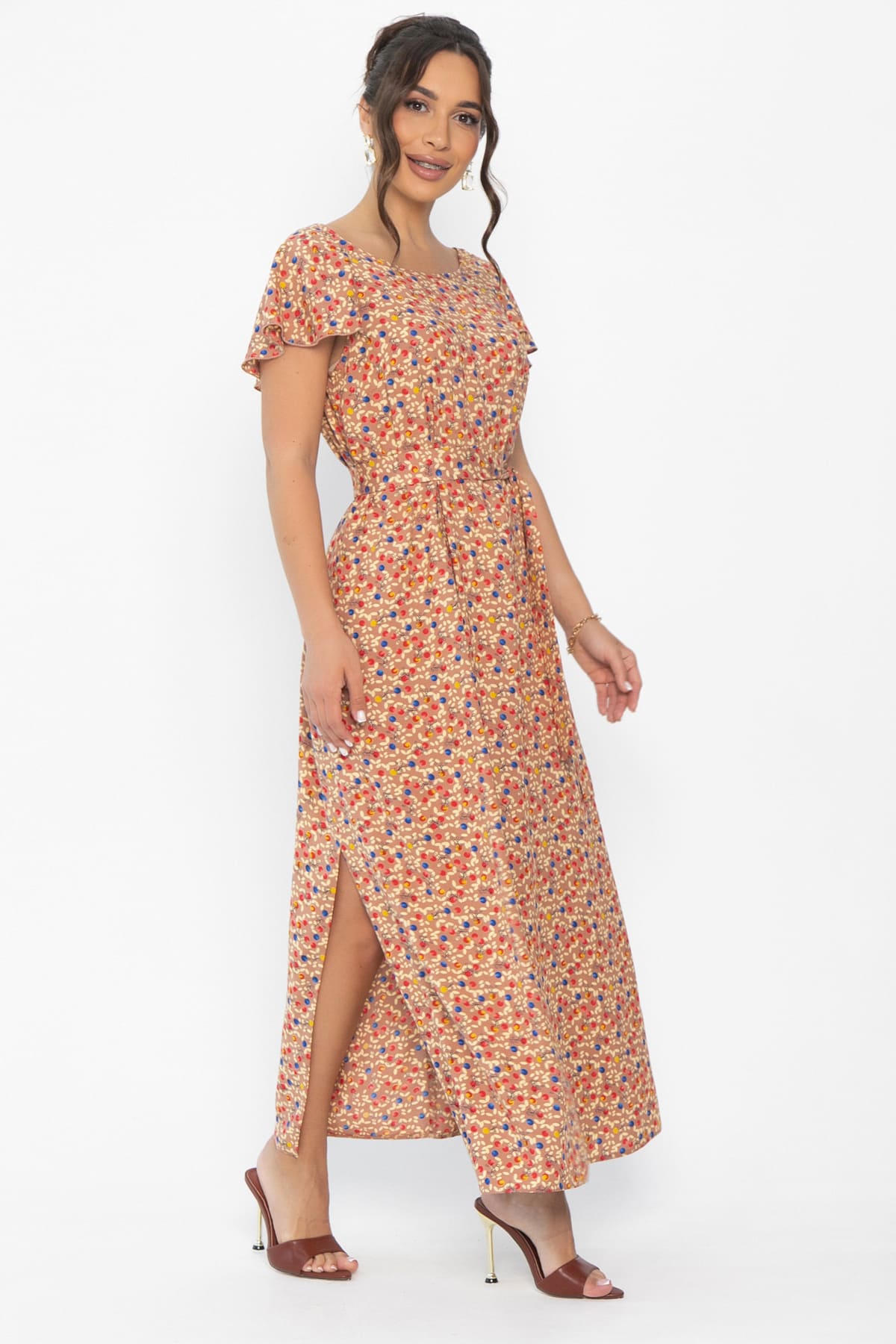 Платье Вечер свиданий (светло-коричневое) П13882-16М