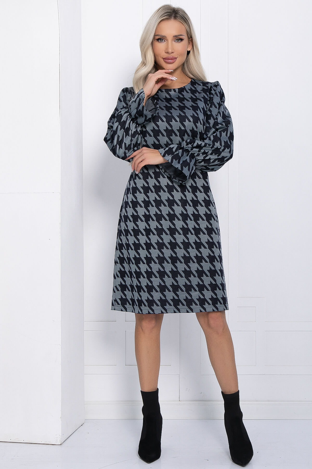 Платье Есения (серо-синее) П12272-30