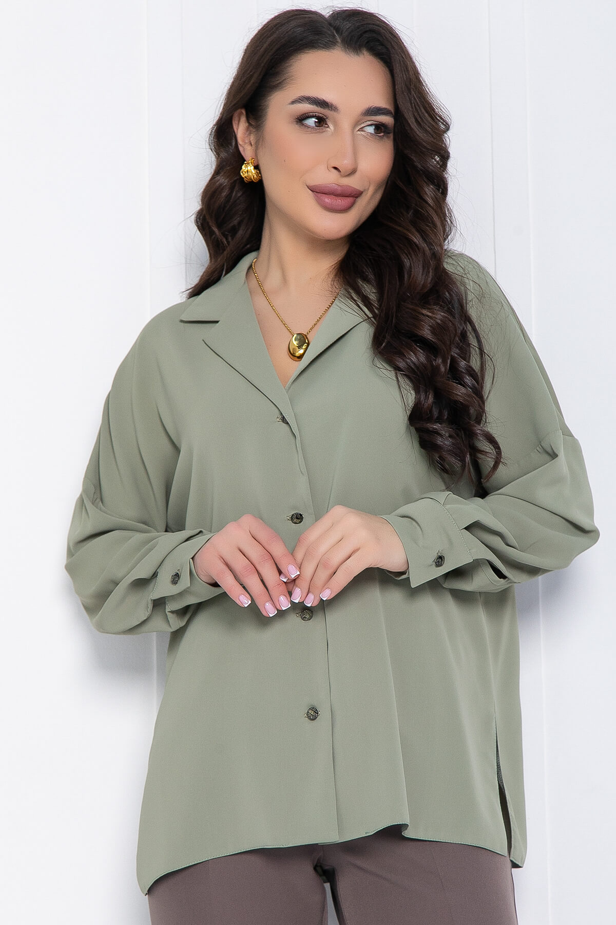 Рубашка Толедо (олива) Б12581-30