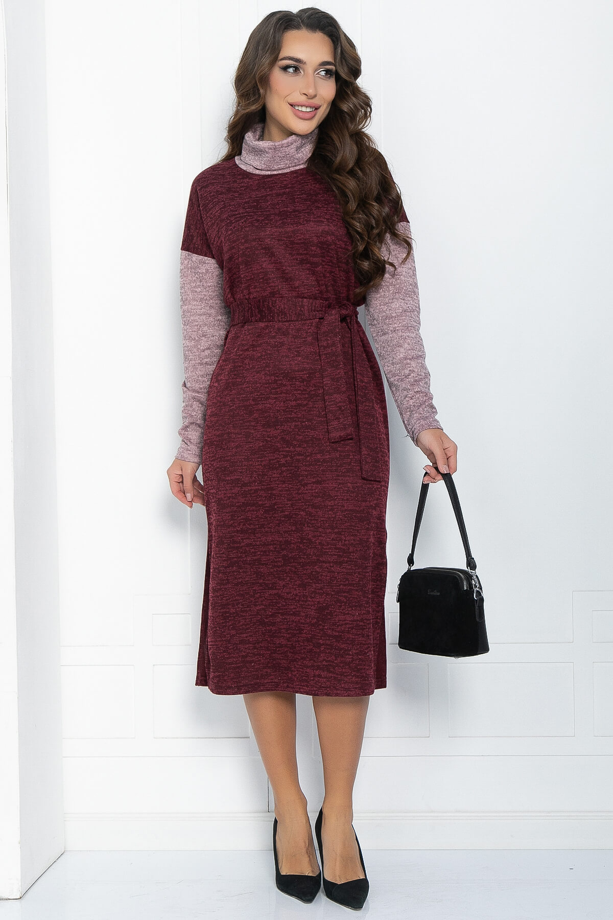 Платье Мишель (бордово-розовое) П11810