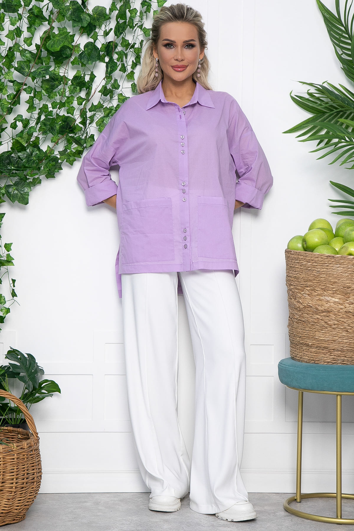 Рубашка Безупречный вкус (сиреневая) Б13626-29М