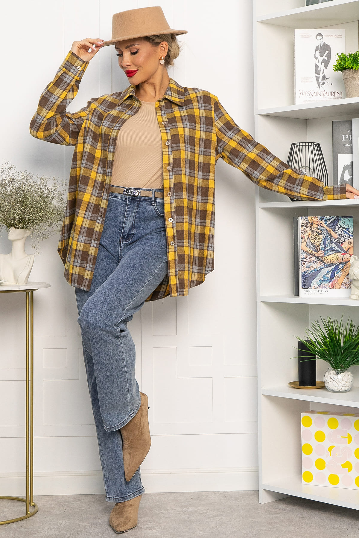 Рубашка Денни (желто-коричневая) Б14135-7М