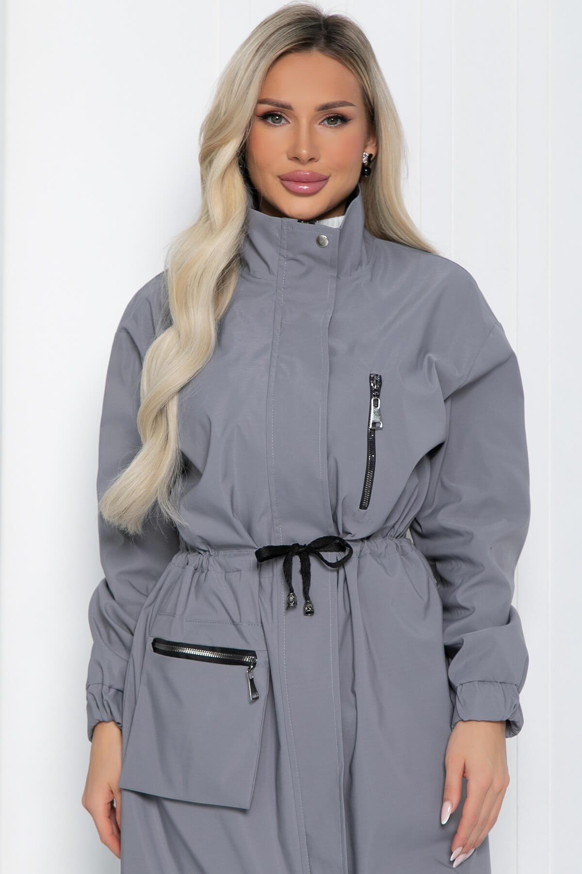 Плащ Весна близко (серый) Б12486-7