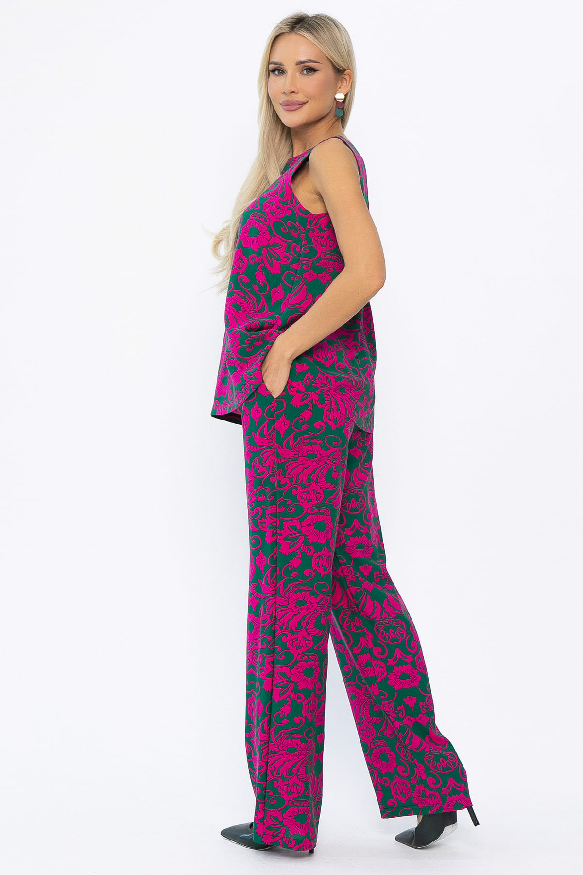 Костюм Стильный акцент (малиново-зеленый) К13906-25М