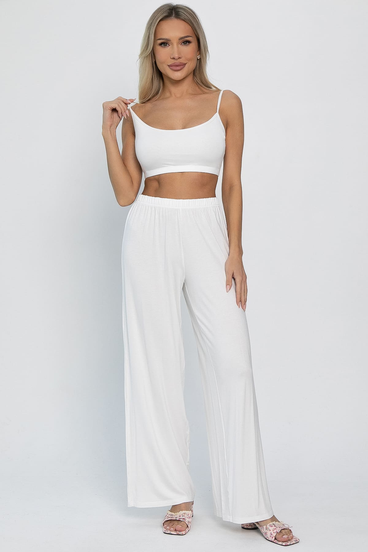 Кроп-топ Шелк вискозы (молочный) Б14507-52М