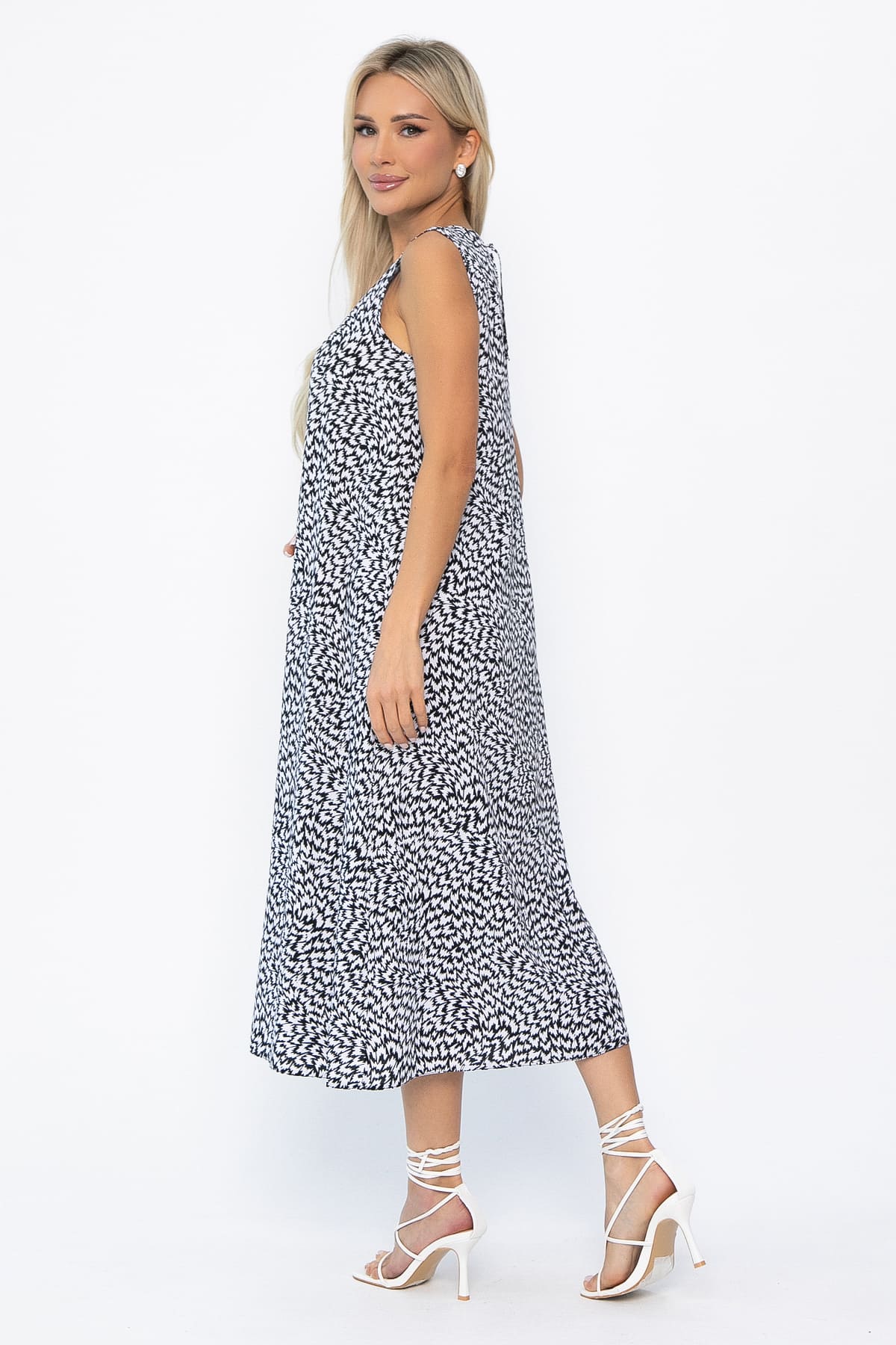 Платье Чародейка (черно-белое) П13878-9М