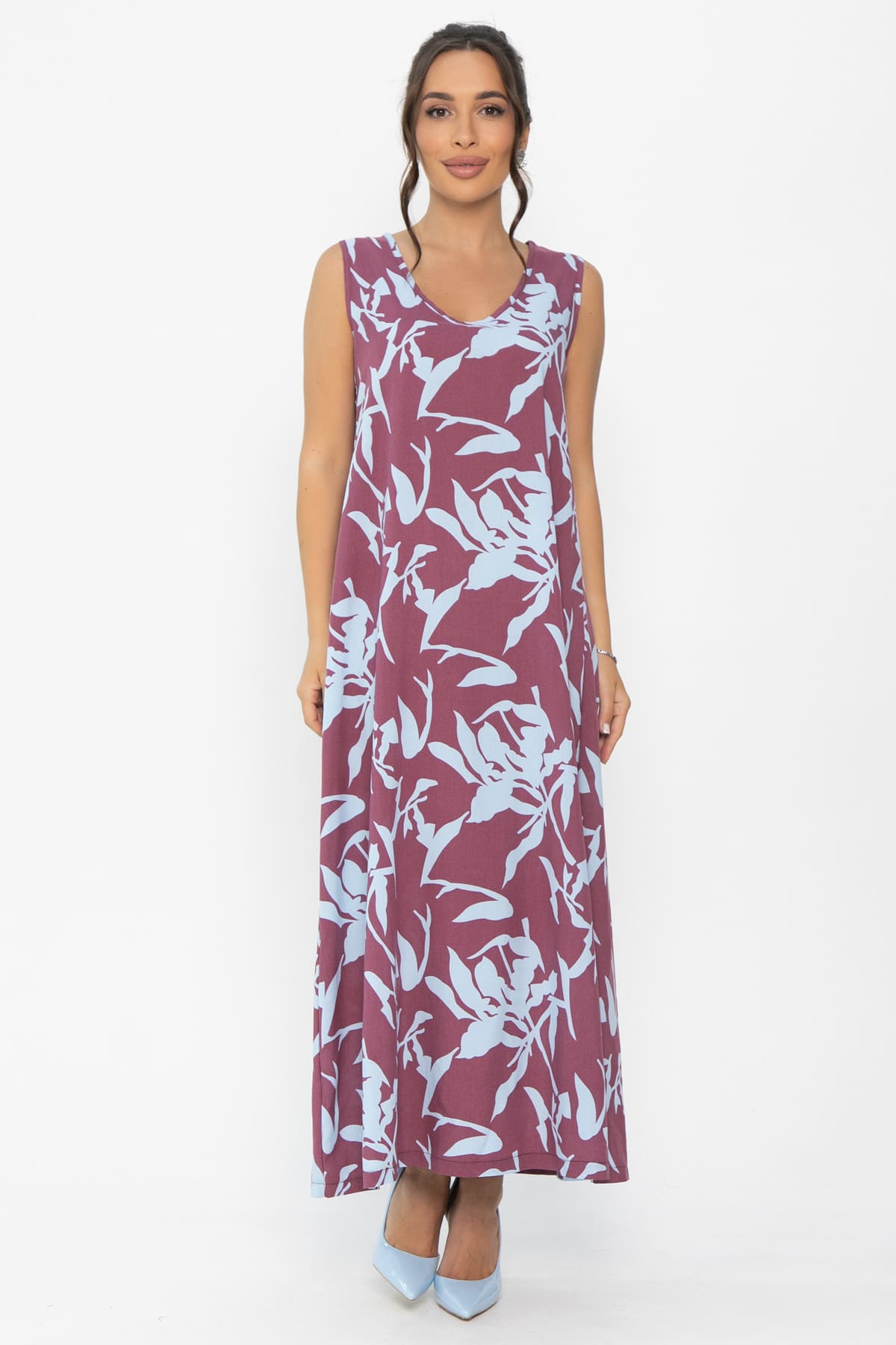 Платье Чарующая красота (бордовое) П13914-25М