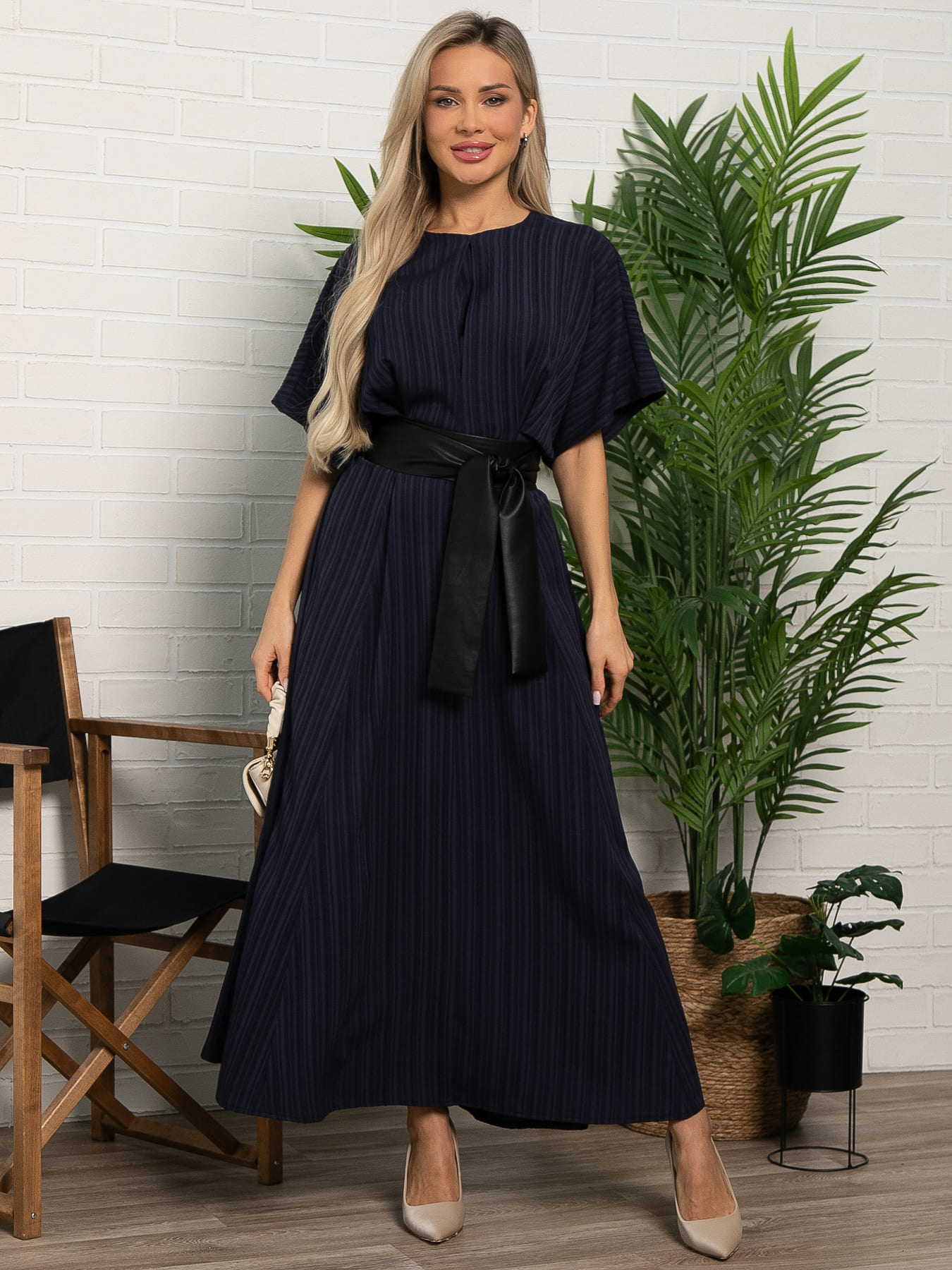 Платье Южный ветер (темно-синее) П15611-18М