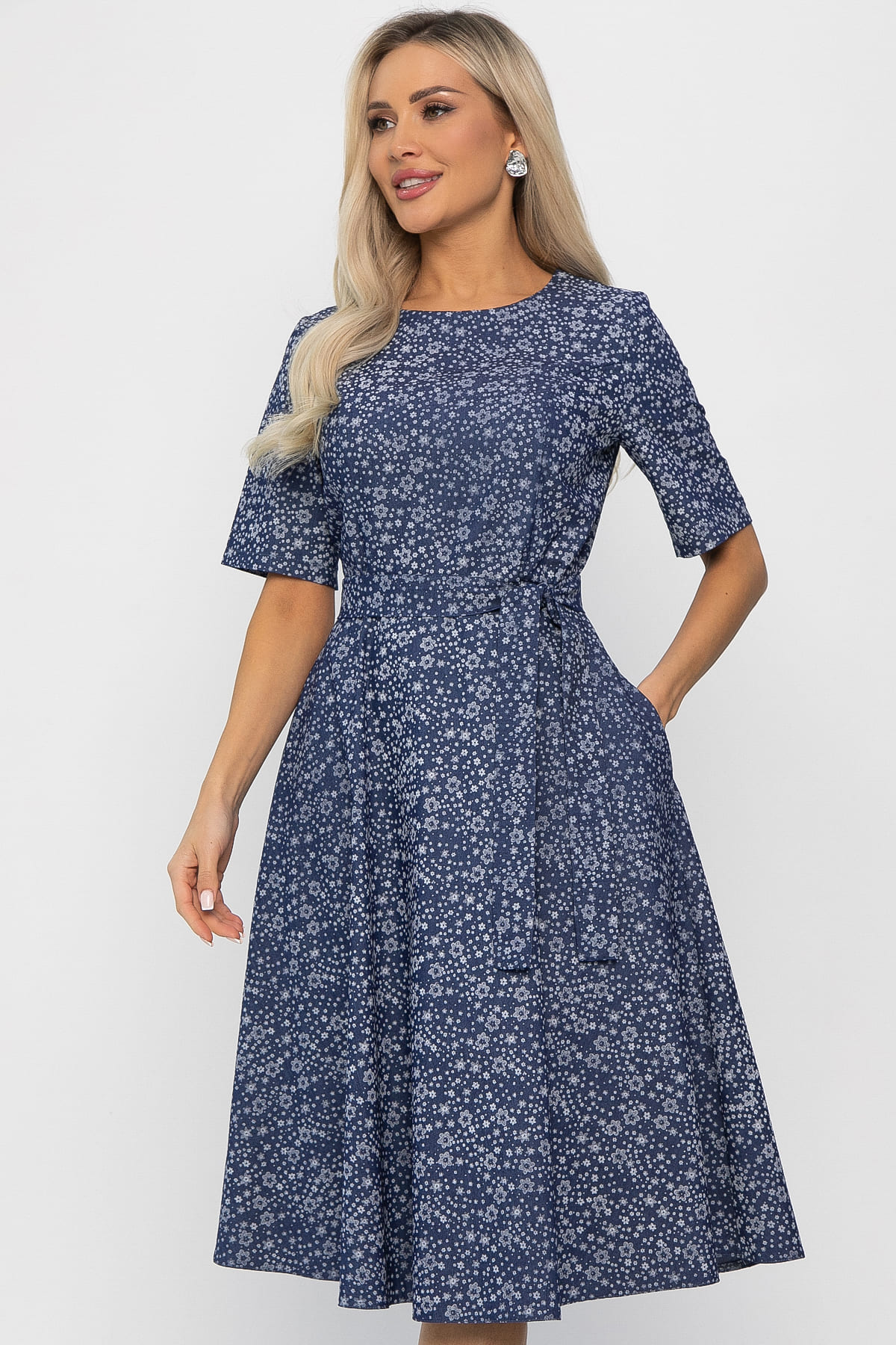 Платье Стиляги (синее) П13741-16М