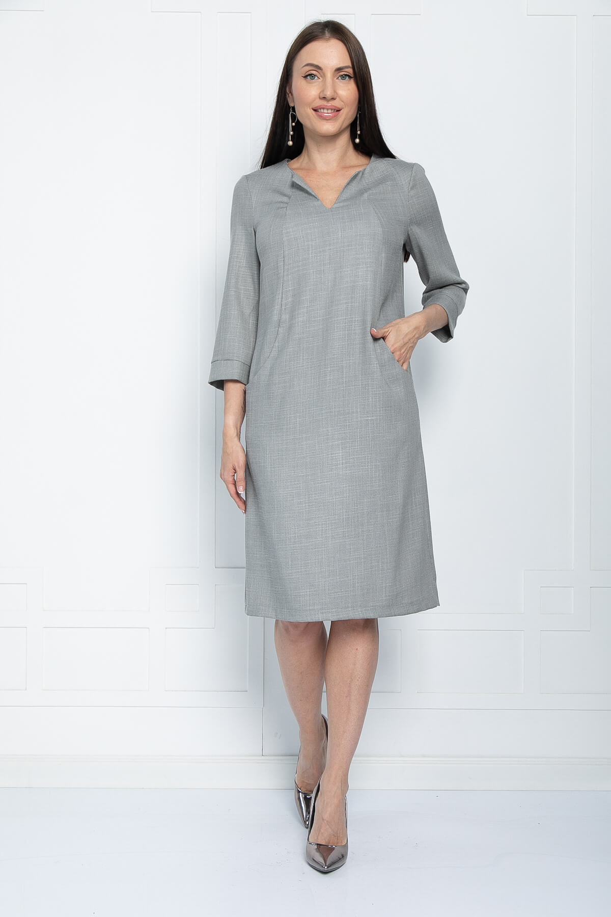 Платье Лилиан (серое) П11211