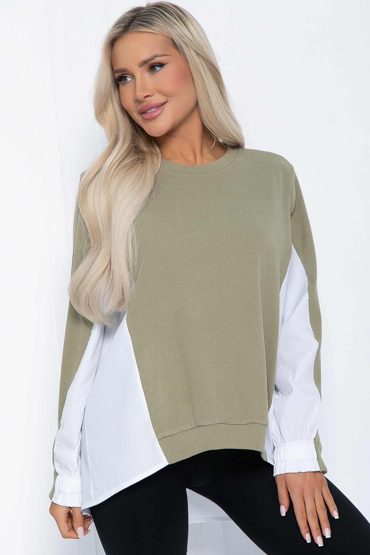 Джемпер Адина (оливково-белый) Б12209-5