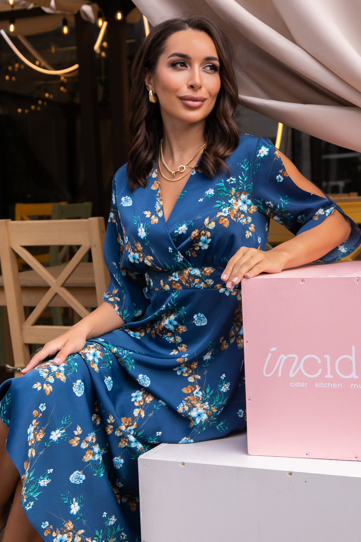 Платье Летнее вдохновение (джинс) П14145-1М