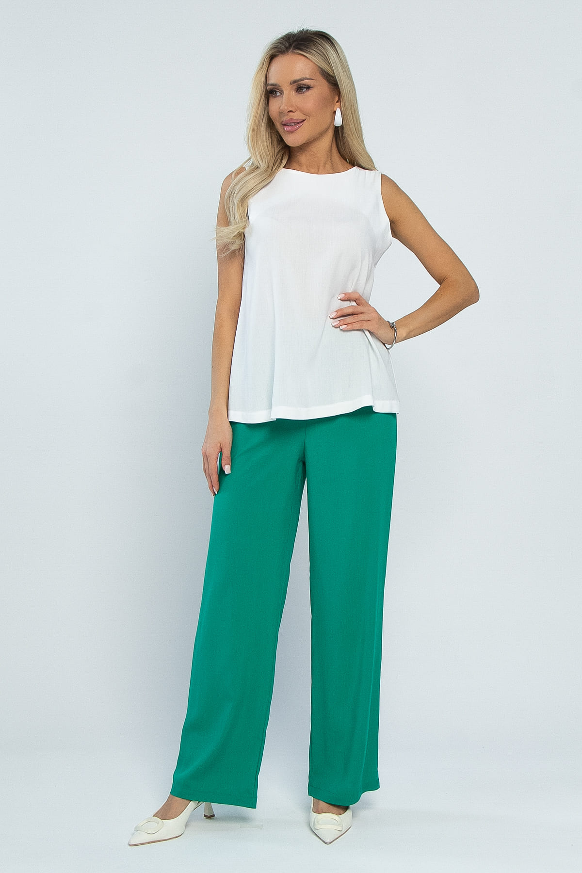 Костюм Фиби (бело-зеленый) К13483-25М