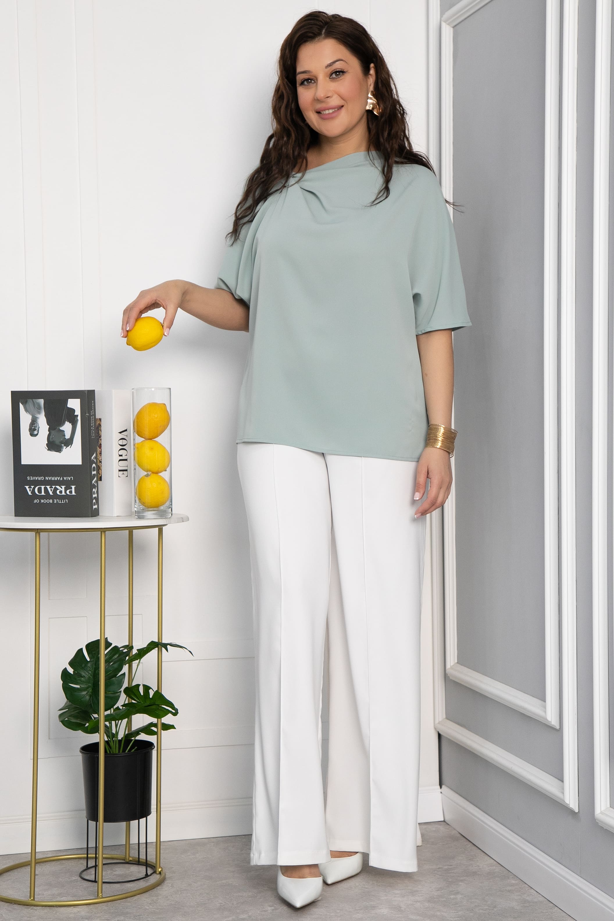 Блуза Марина (оливковая) Б13817-1М