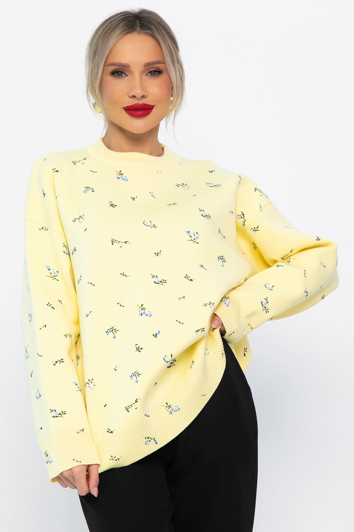 Свитер оверсайз Анита (лимонный) Б14758-1М