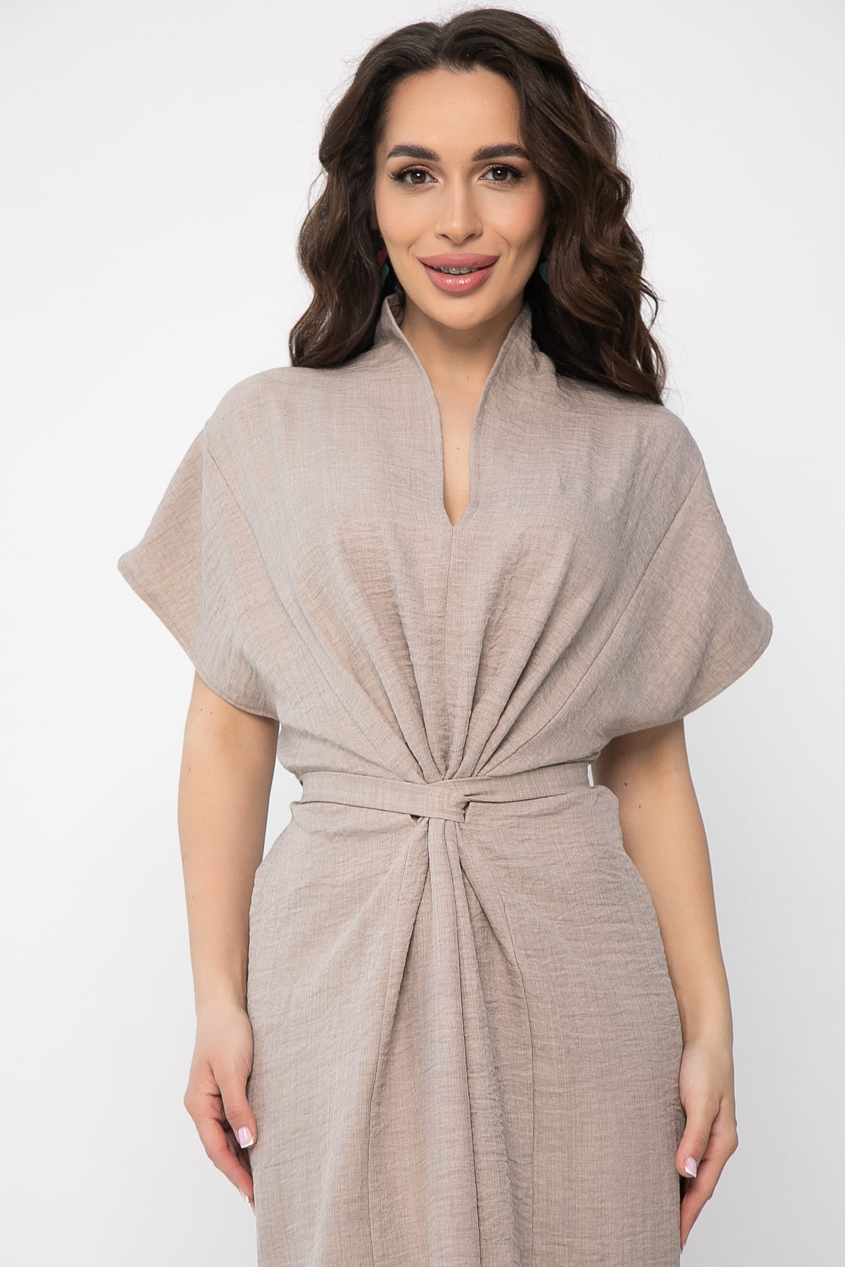 Платье Исландия (серо-коричневое) П13623-30М