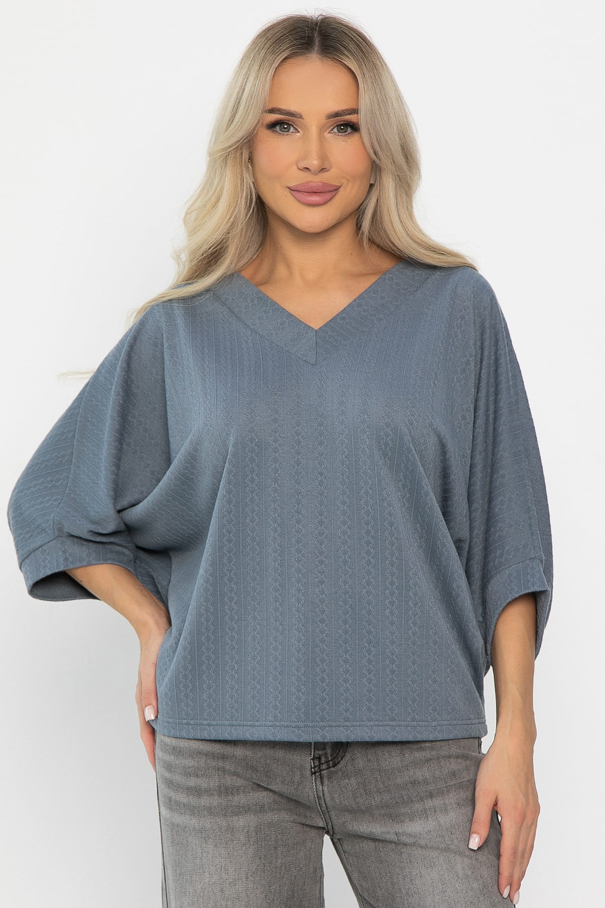 Джемпер трикотажный Джорджина (джинс) Б14247-12М