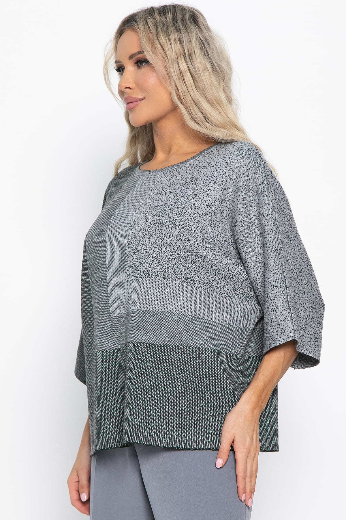 Джемпер Орлеан (серый/изумруд) Б14998-4М