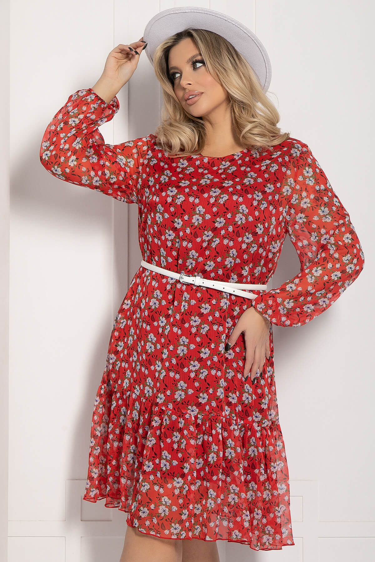 Платье Солнечный свет (красное) П12691-13