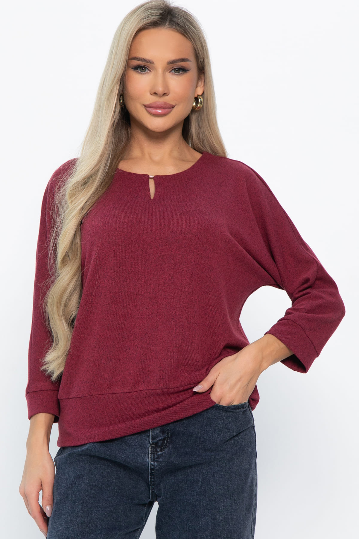 Джемпер трикотажный Претти (бордовый) Б14845-50М