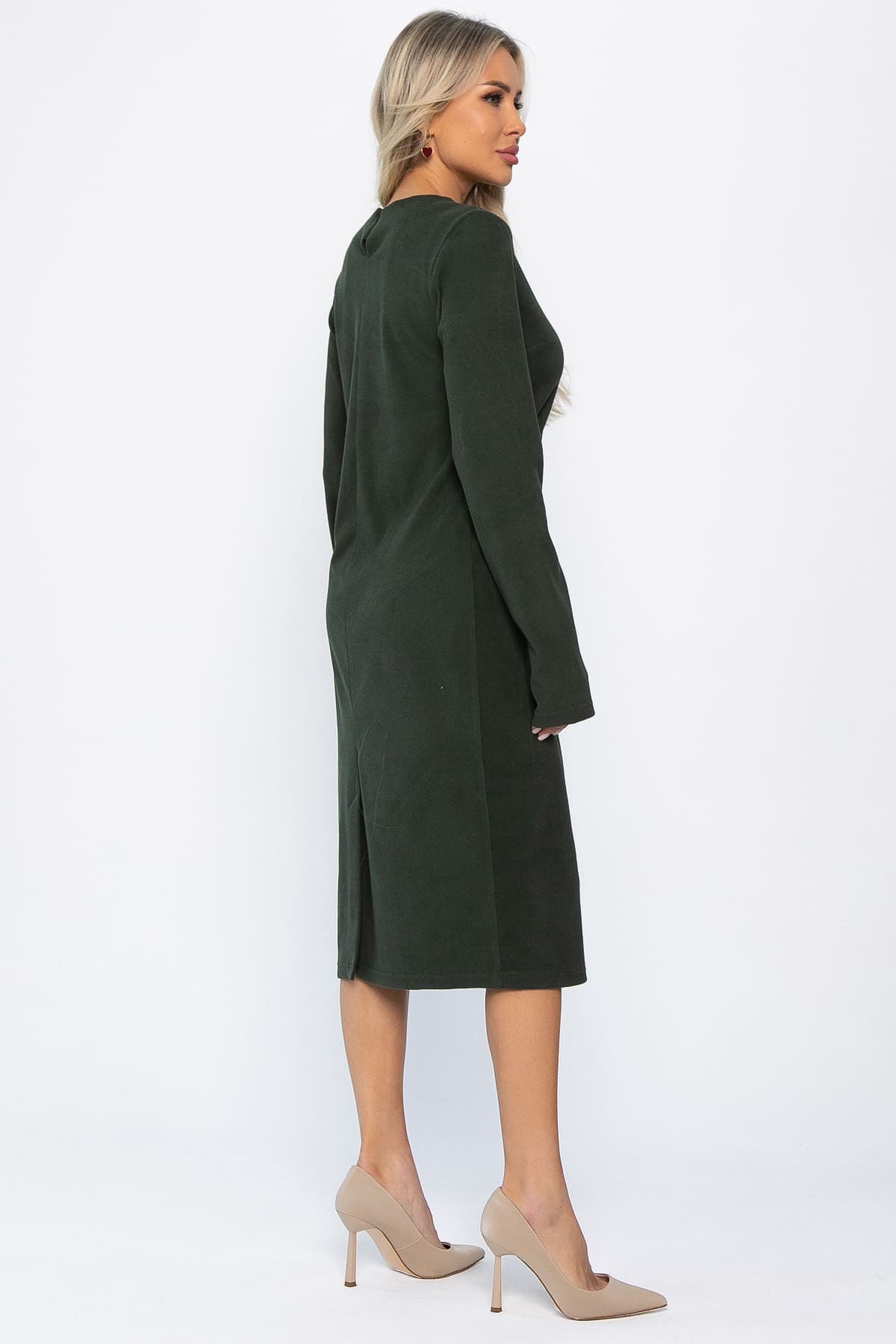 Платье трикотажное Уютный вечер (хаки) П14359-25М