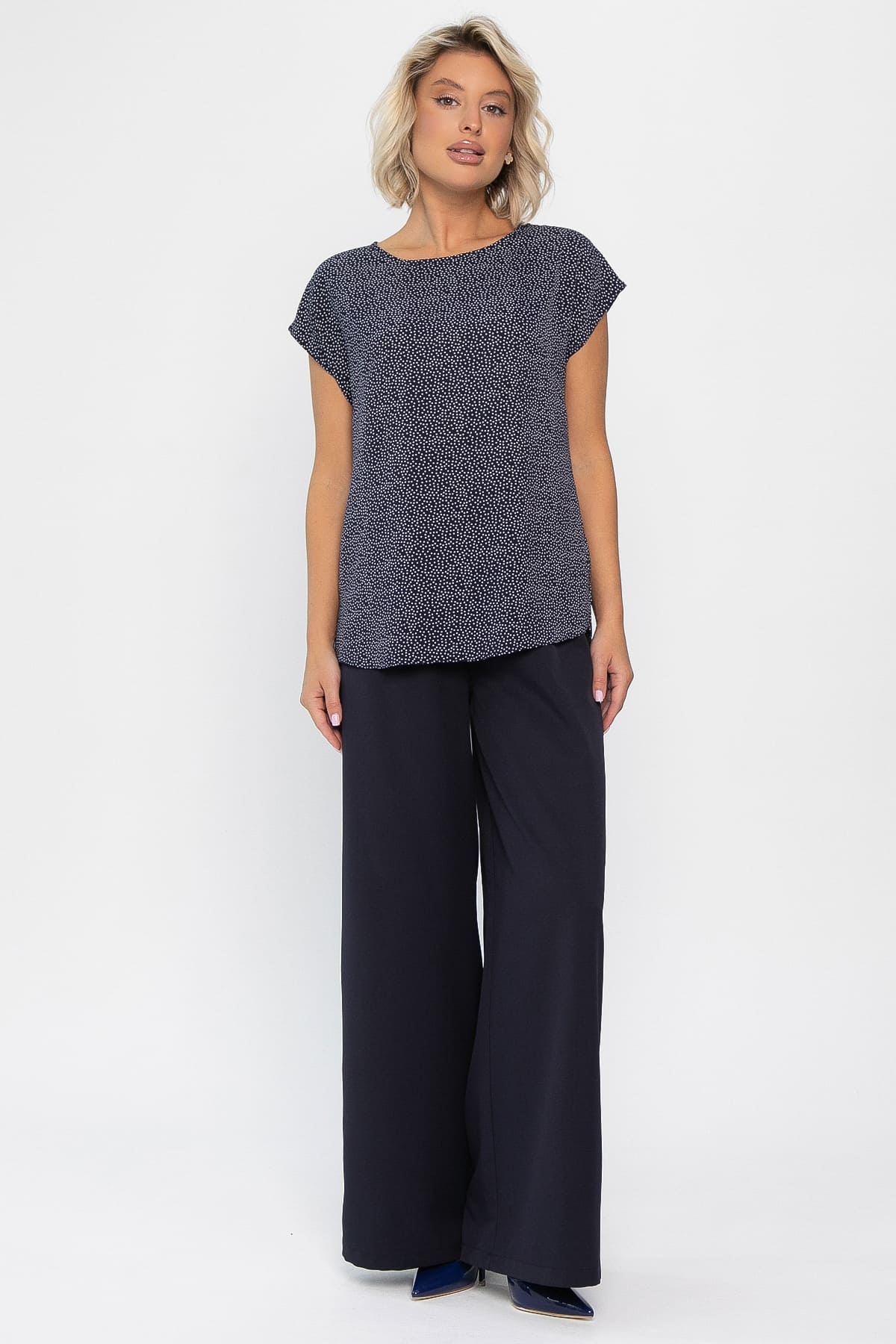 Блуза Милена (темно-синяя) Б14302-8М