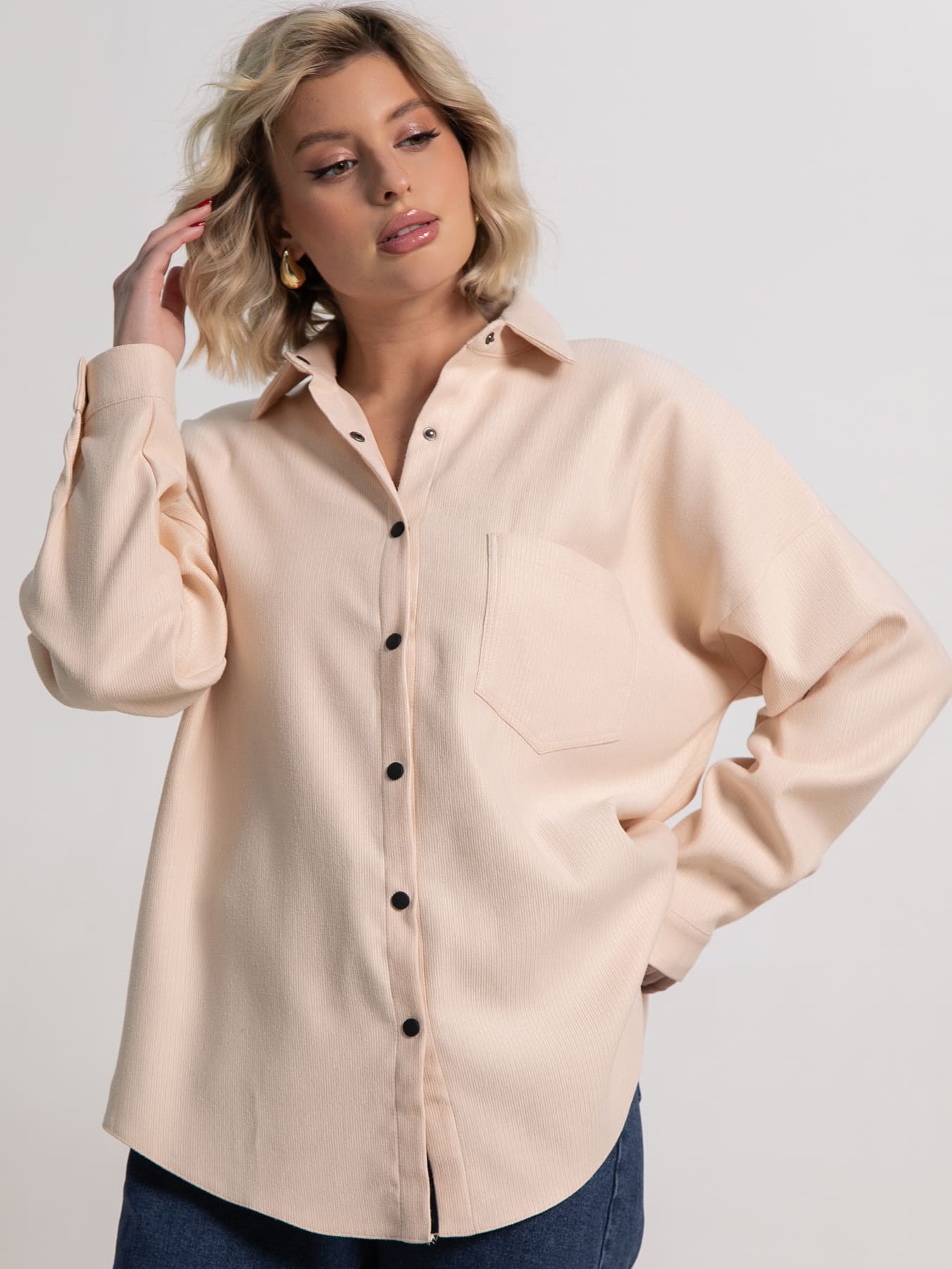 Рубашка Загадочная девушка (бежевая) Б15169-4М