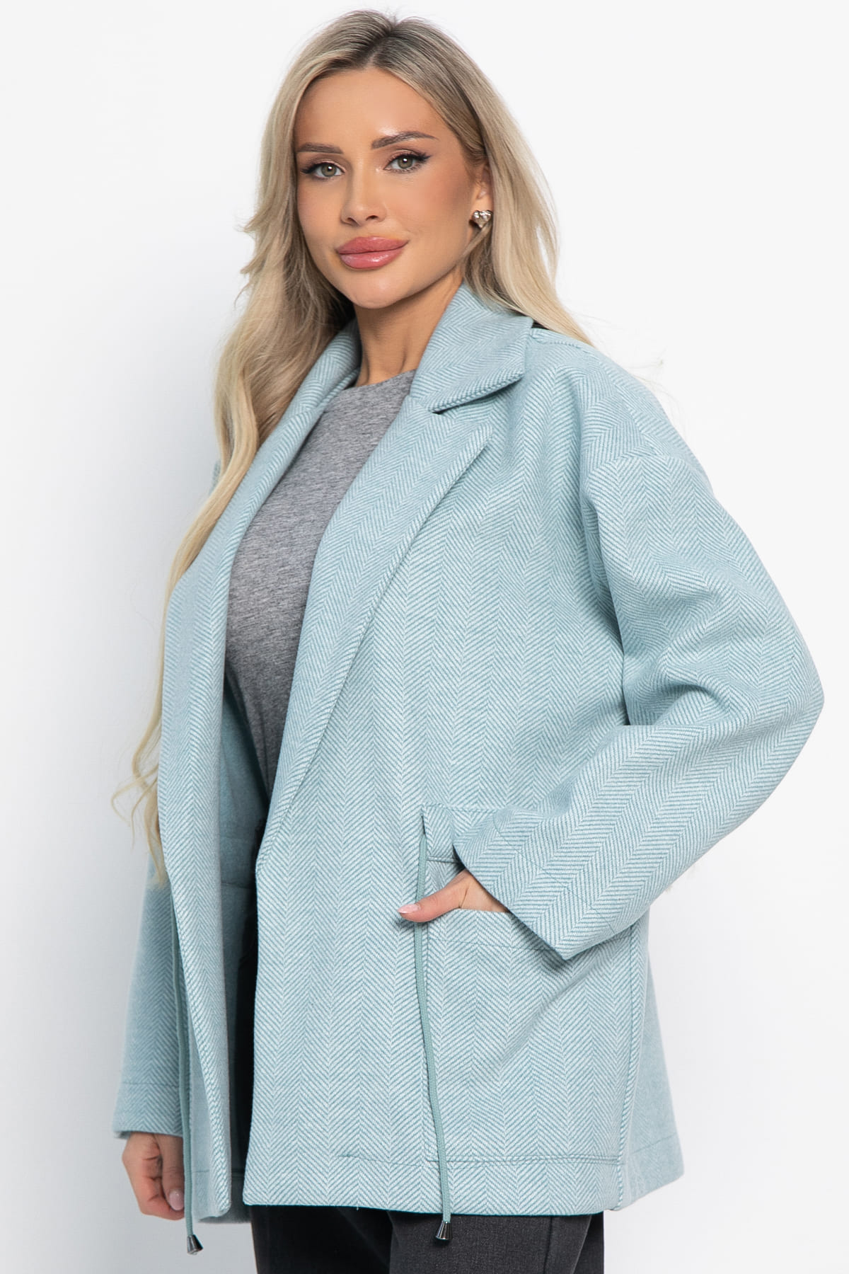 Пальто-пиджак (голубой) Б15087-7М