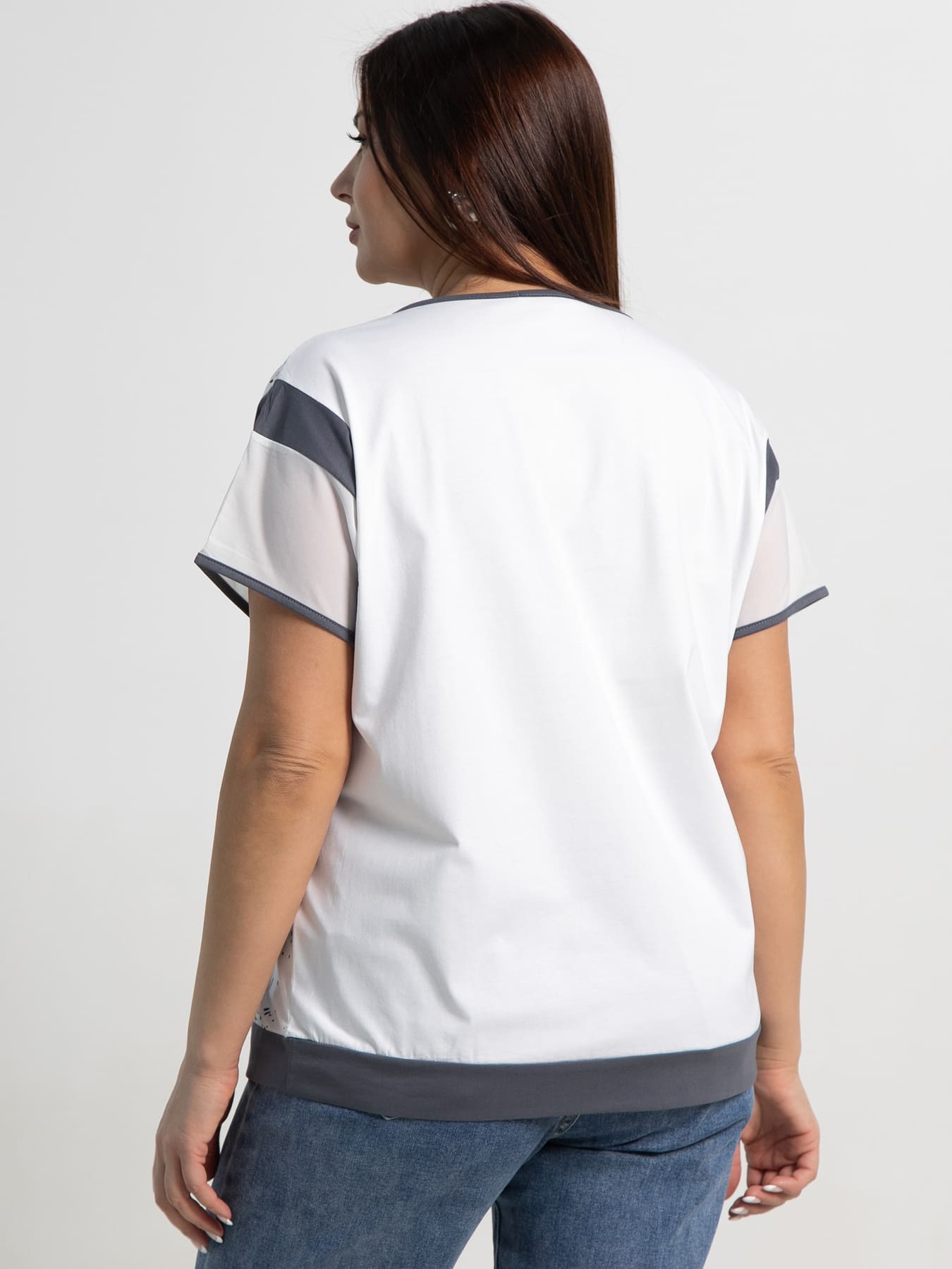 Блуза Алтея (белый/графит) Б15368-20М