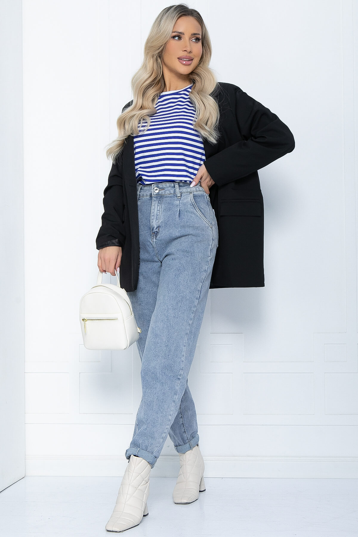 Тельняшка Морская душа (бело-синяя) Б12117