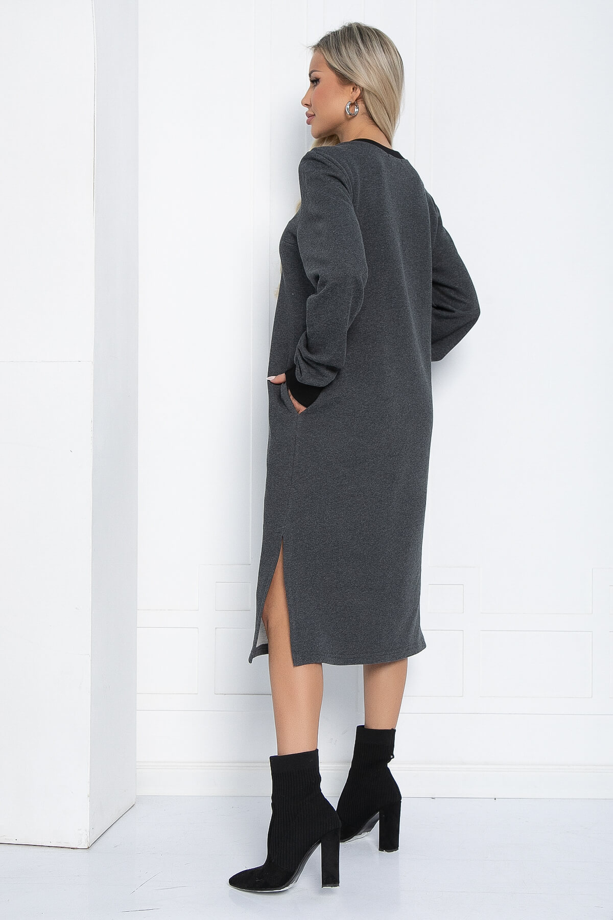 Платье Нирвана (графит) П12416-9