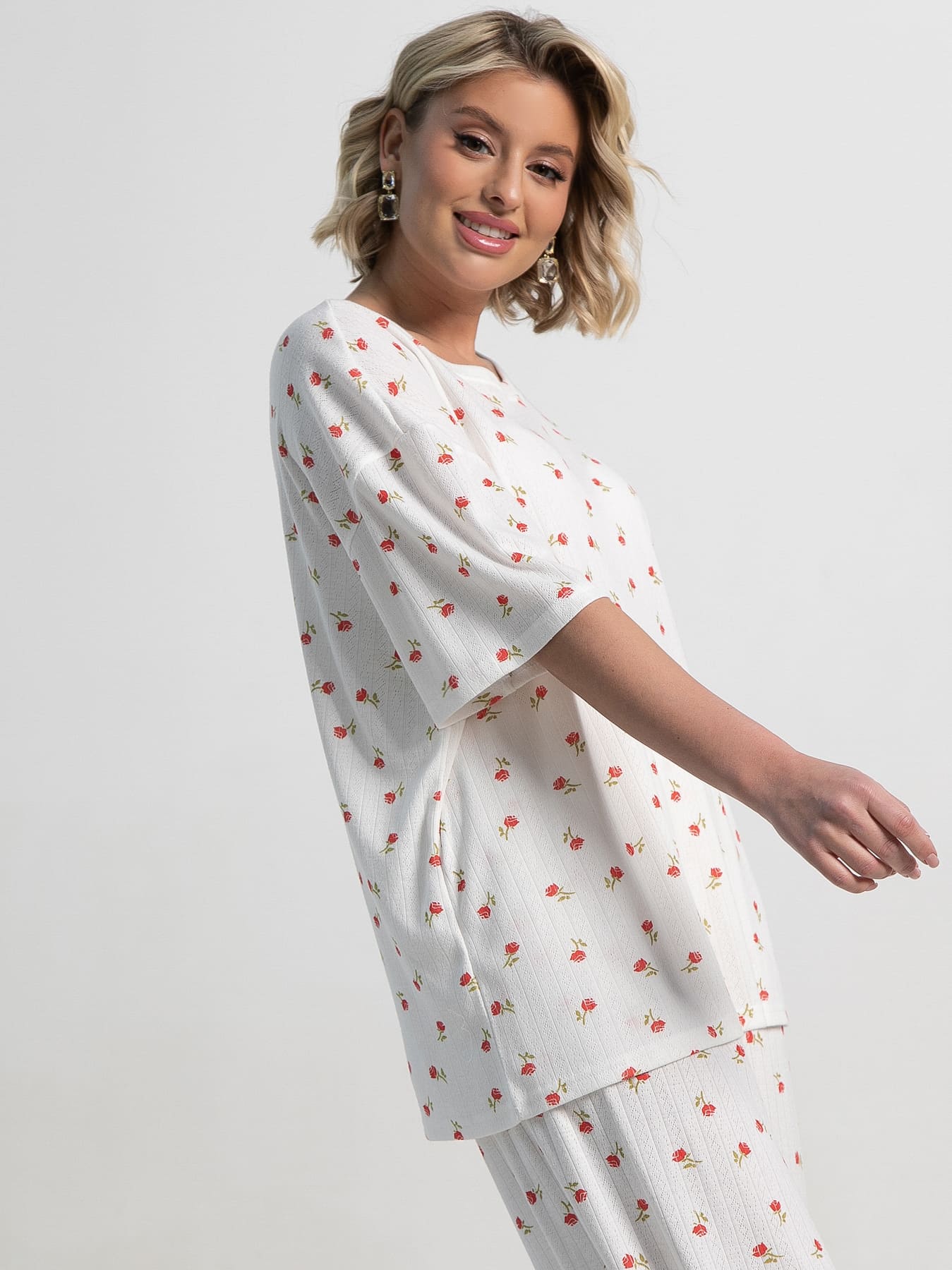 Костюм домашний с брюками Мона (белый) К15209-1М