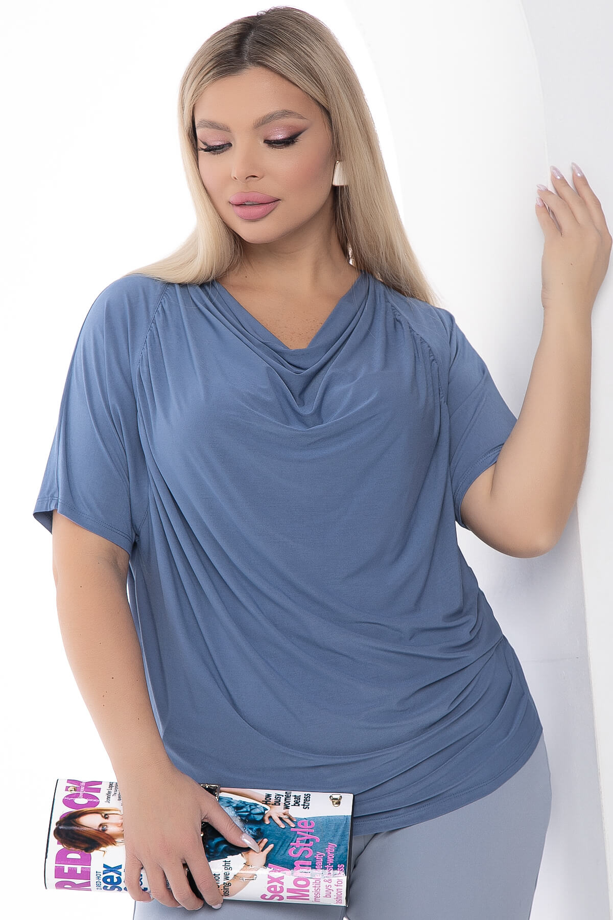 Блуза "Вега" (голубая) Б9019