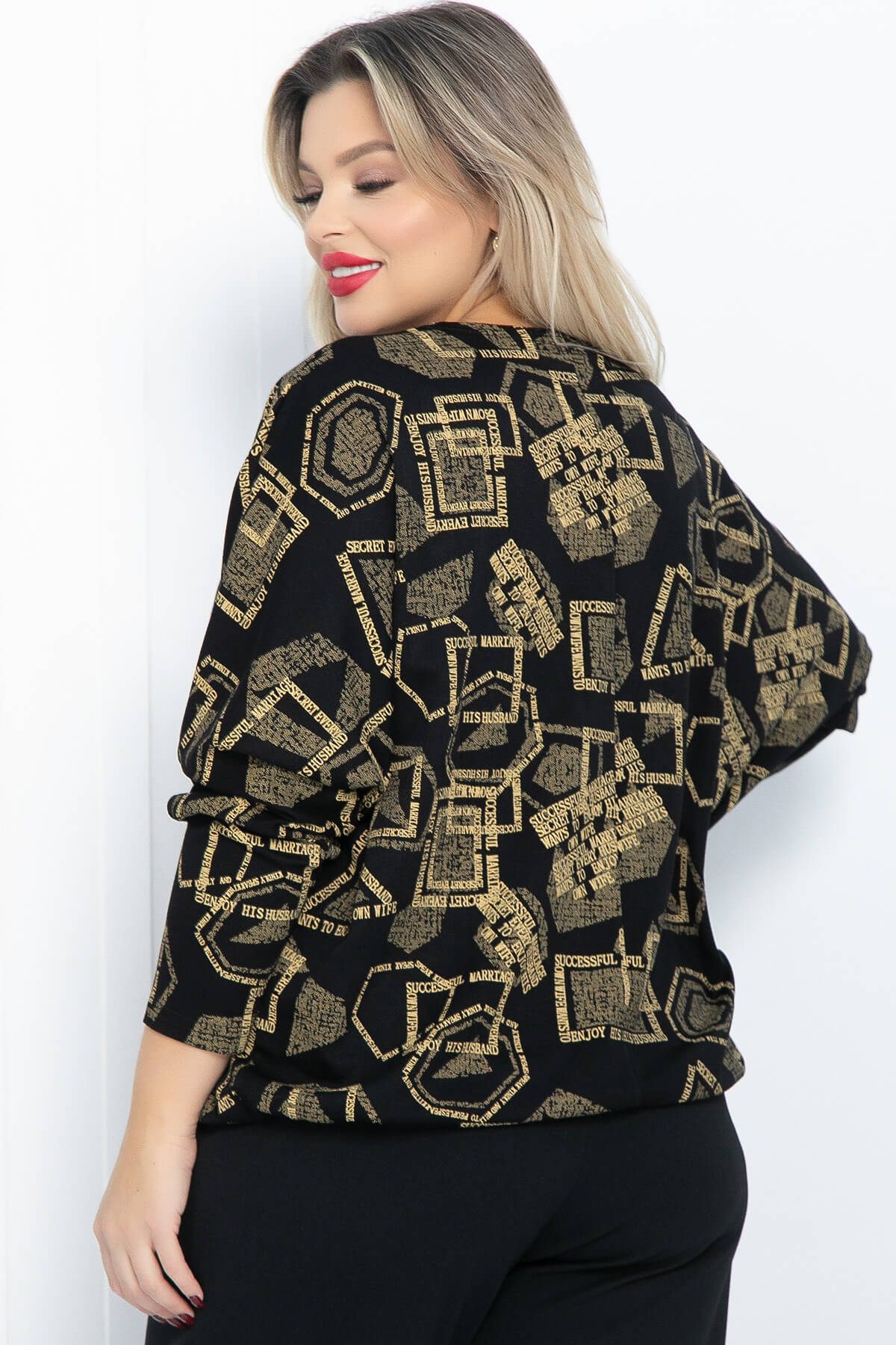 Блузон Ты вдохновение (черно-золотой) Б11879