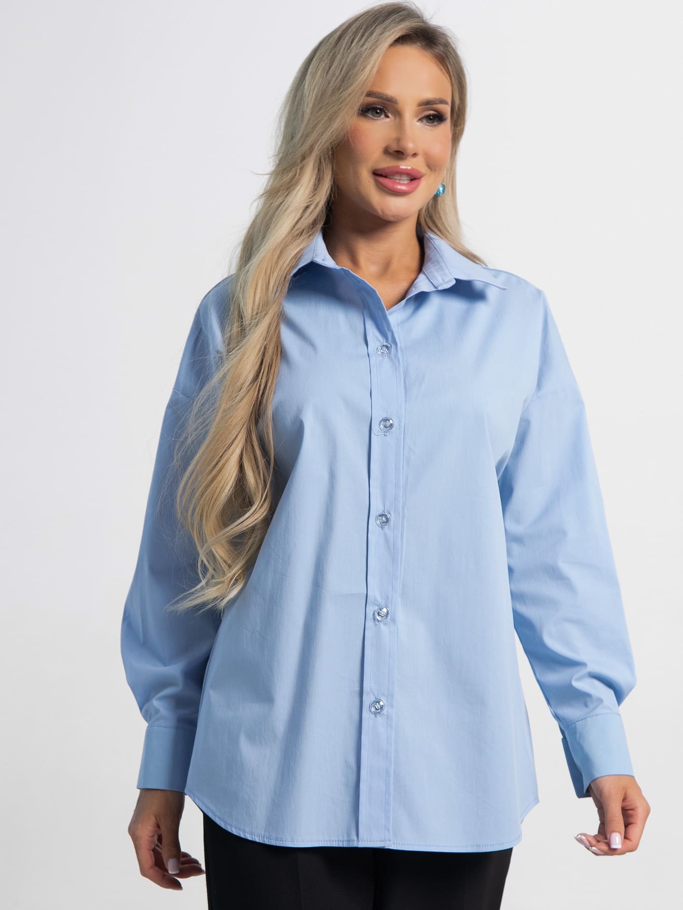 Рубашка хлопковая Рина (голубая) Б15225-53М