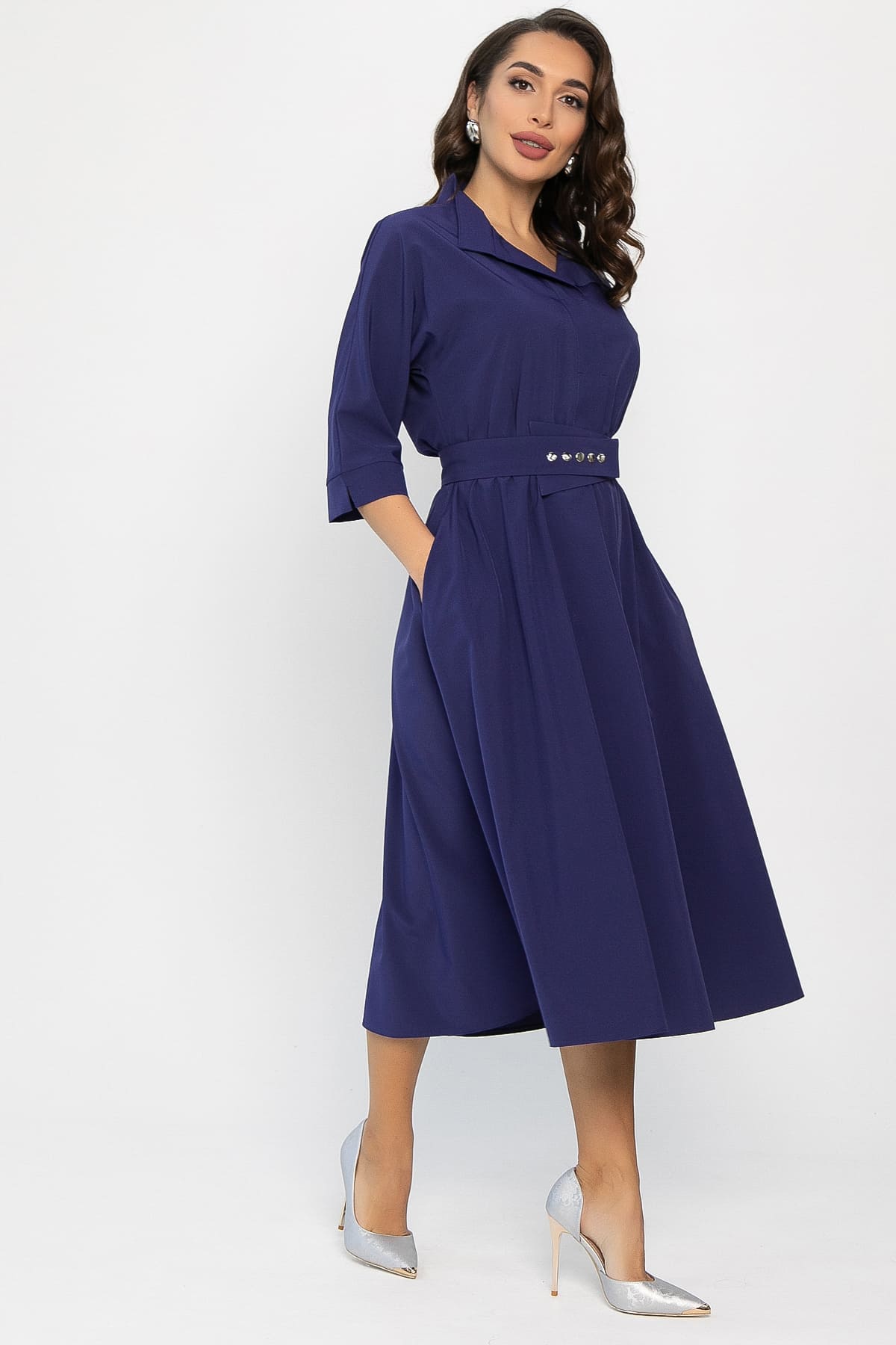 Платье с поясом Доминанта НЬЮ (чернильно-синий) П14343-16М