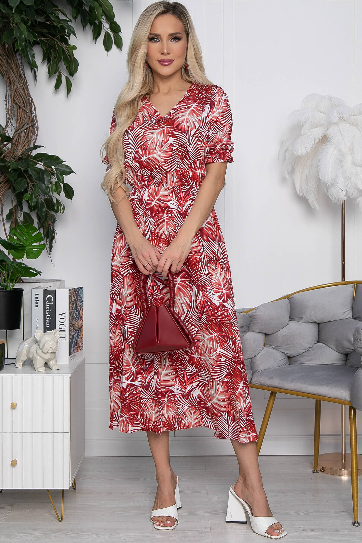 Платье Ирени (красное) П10298