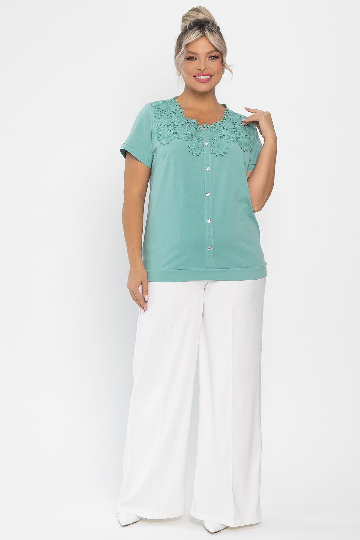 Блуза Лейла (оливковая) Б13333-20М