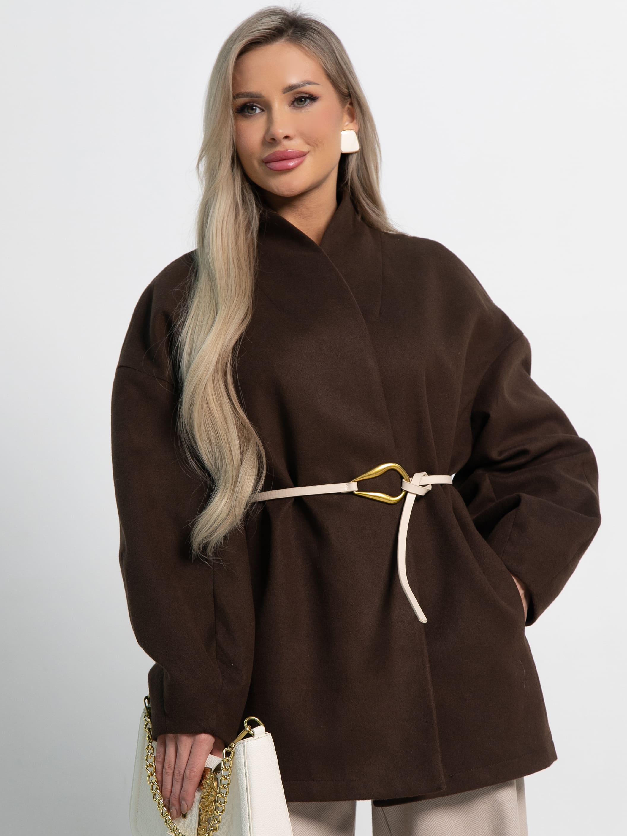 Пальто Мелания (горький шоколад) Б15185-5М