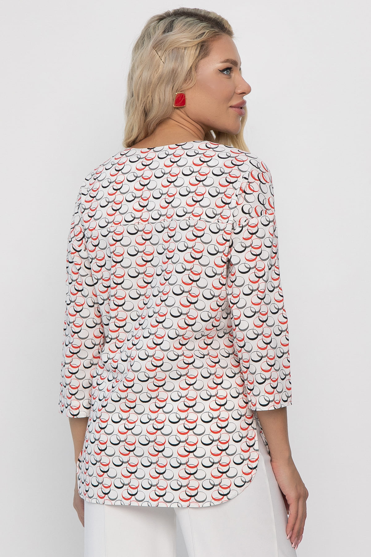 Блуза Статица (бело-красная) Б13775-16М