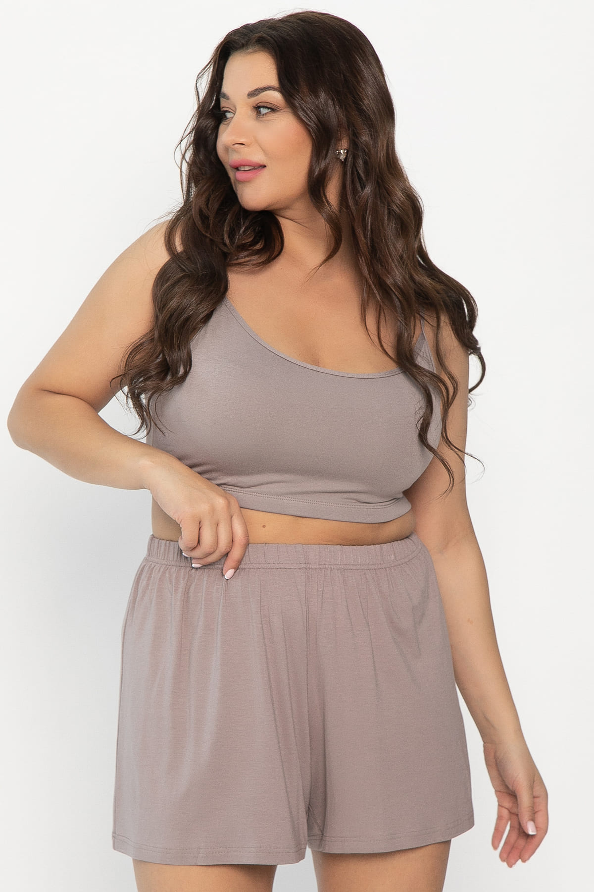 Кроп-топ Шелк вискозы (латте) Б14506-52М