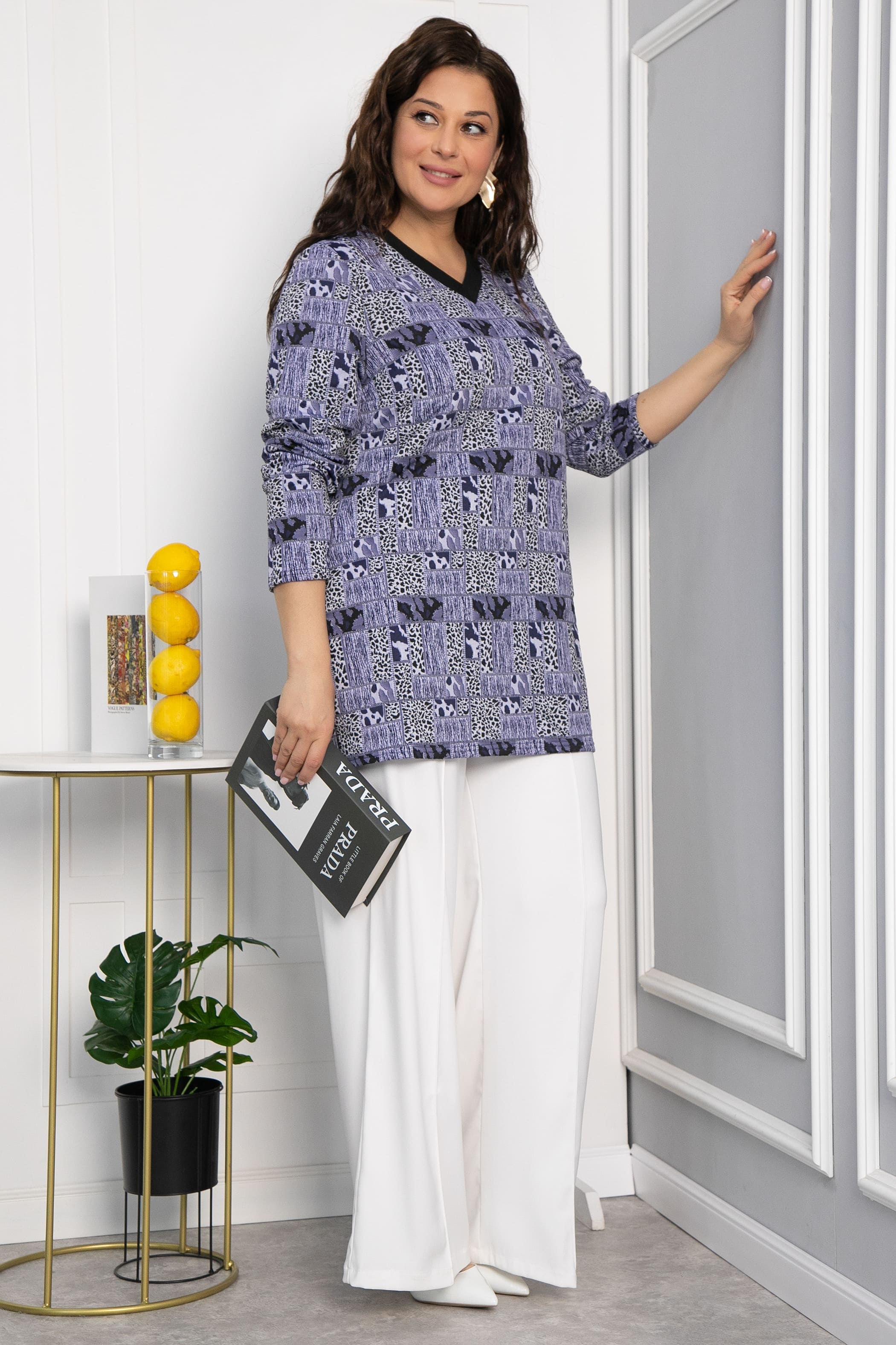 Блуза Фауна (синяя) Б11036