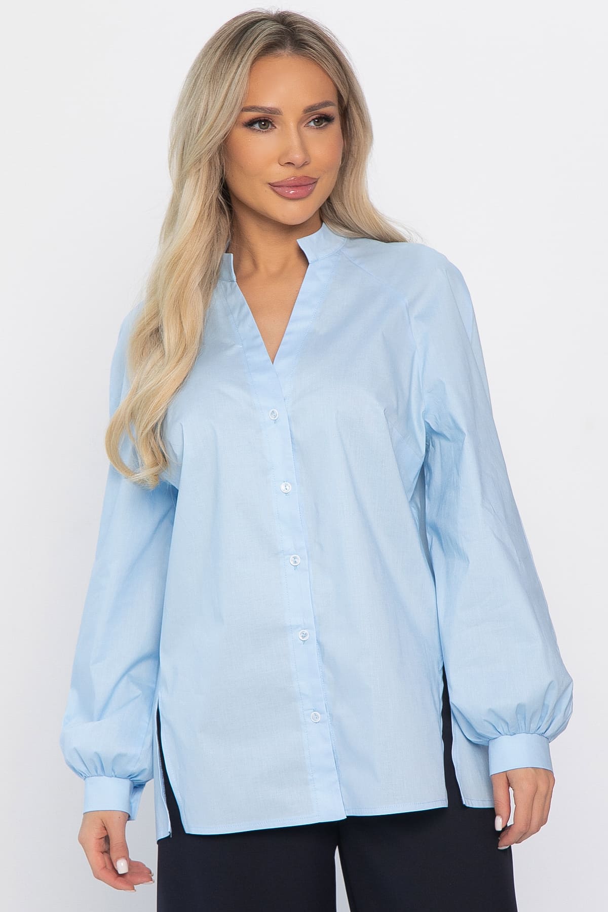 Блуза хлопковая Кристалия (голубая) Б14462-16М