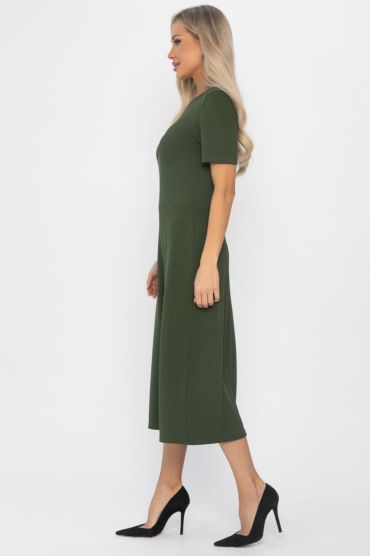 Платье трикотажное Парижанка (зеленое) П14415-10М