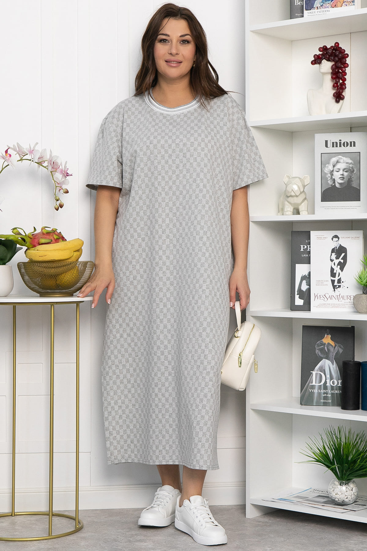 Платье Ривьера (серое) П13866-1М