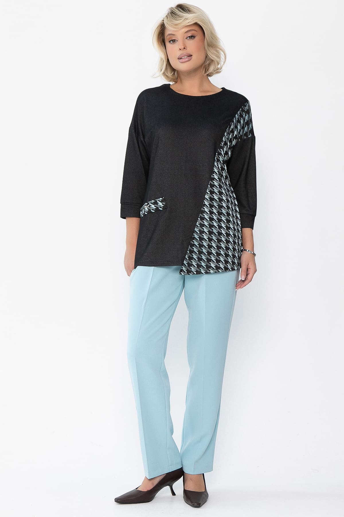 Джемпер Глория (графит/тиффани) Б12199-30