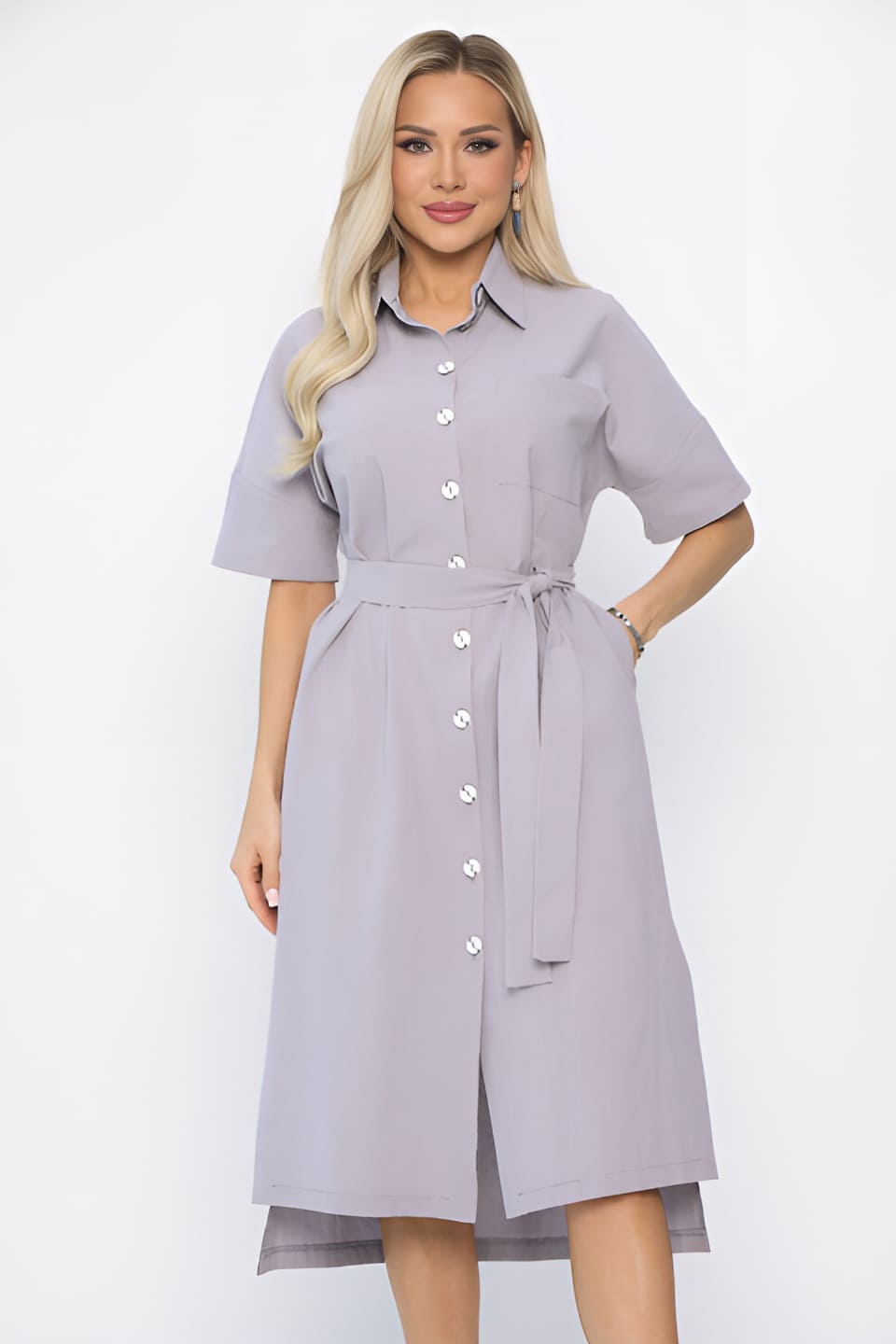 Платье Фруктовый коктейль (светло-серое) П13655-18М